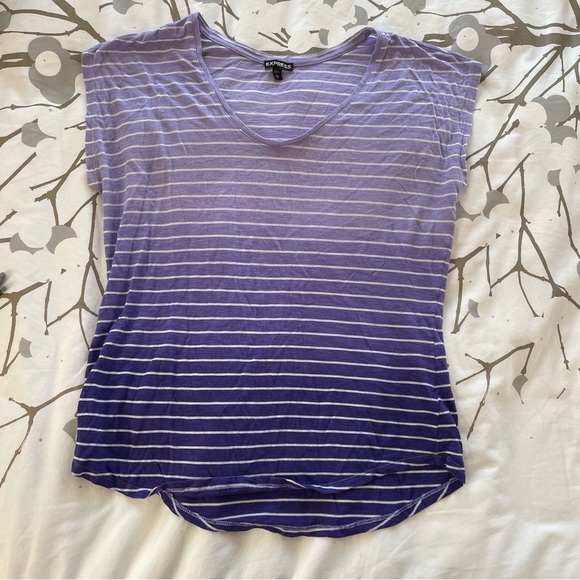 Express purple stripe ombré shirt - Picture 2 of 5